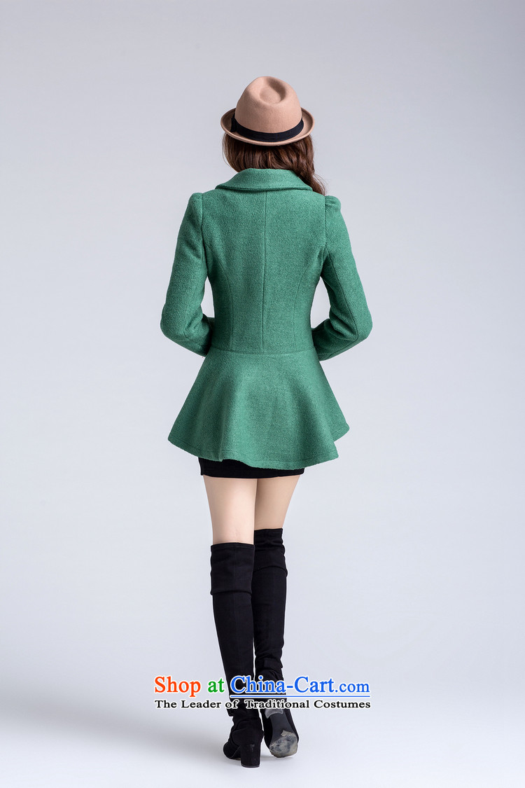 The world of Kam Yuet autumn and winter new women Napoleon, double-skirt swing gross a wool coat jackets for winter clothes in reverse collar long jacket a jacket Sau San Green M picture, prices, brand platters! The elections are supplied in the national character of distribution, so action, buy now enjoy more preferential! As soon as possible.