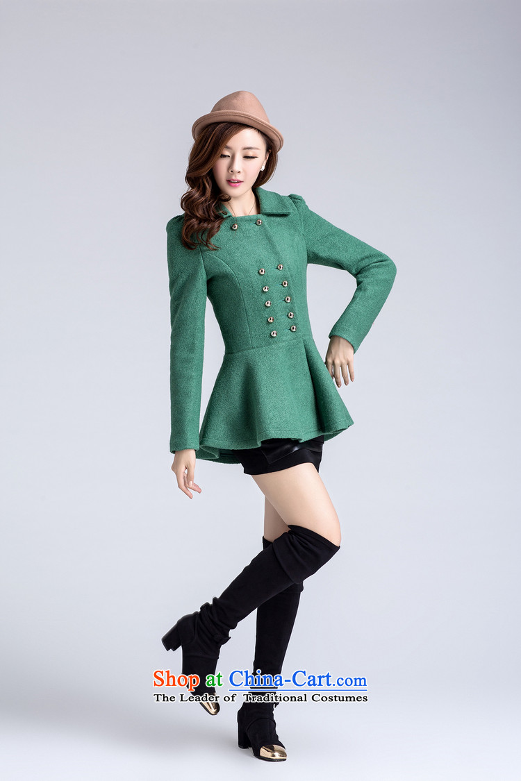 The world of Kam Yuet autumn and winter new women Napoleon, double-skirt swing gross a wool coat jackets for winter clothes in reverse collar long jacket a jacket Sau San Green M picture, prices, brand platters! The elections are supplied in the national character of distribution, so action, buy now enjoy more preferential! As soon as possible.