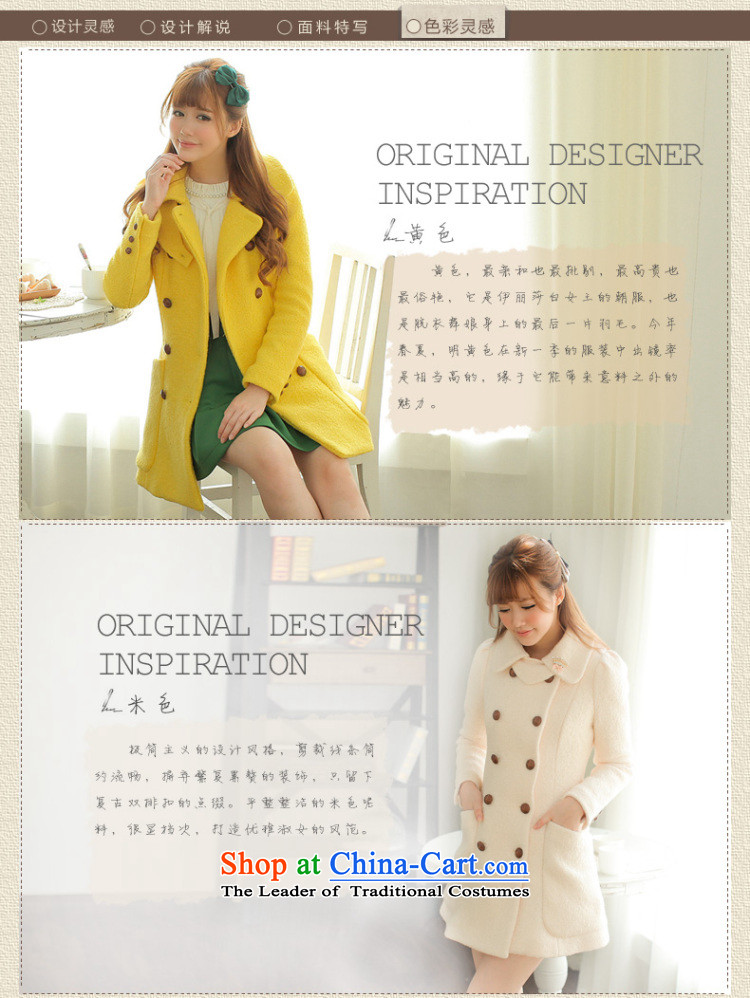 Ha-na (shinena) autumn and winter load new Korean Sau San round-neck collar double row is long wool coat yellow jacket Ms.? M picture, prices, brand platters! The elections are supplied in the national character of distribution, so action, buy now enjoy more preferential! As soon as possible.
