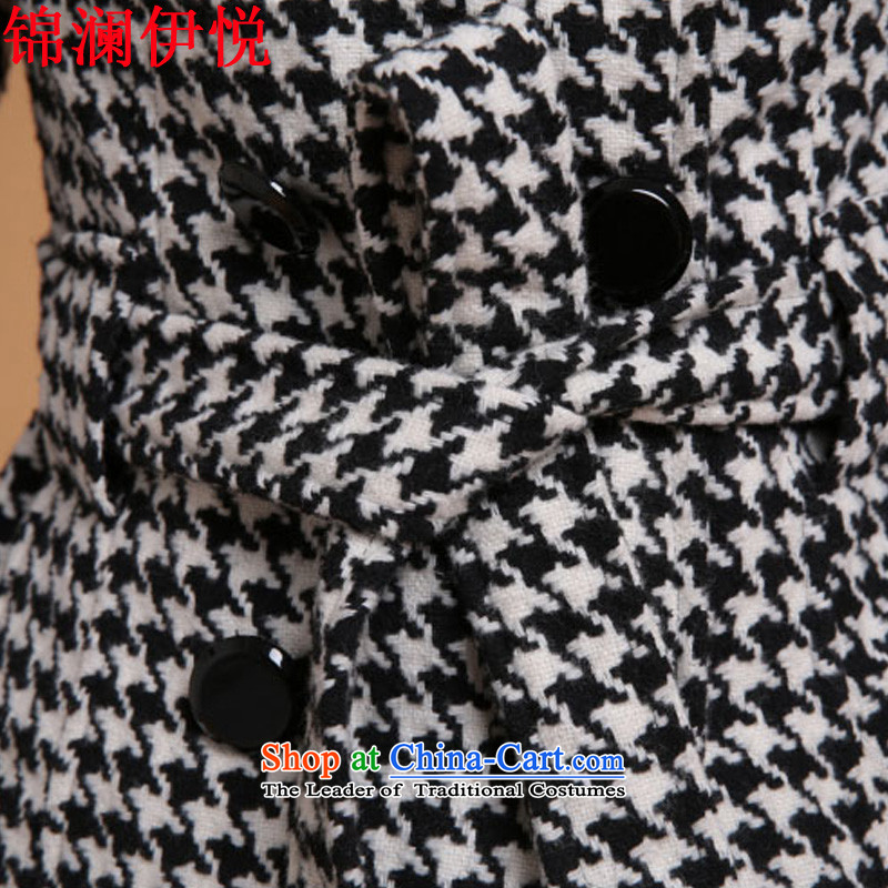 The world of Kam Yuexin) Fall/Winter Collections of the girl was sweet ladies decorated in double-chidori grid a wool coat gross jacket coat women so Connie sub-coats of small black and white xxl, wind-kam, Yue , , , World shopping on the Internet
