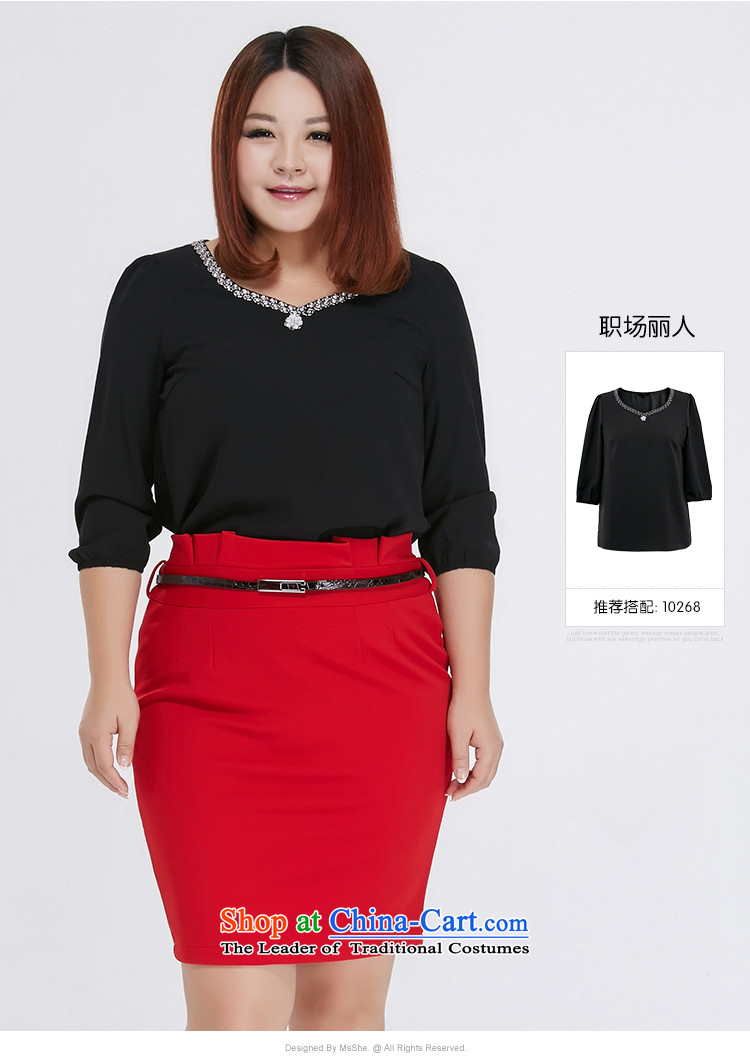 Msshe XL Graphics thin suit Female Professional Wear Skirts high waist skirt 2015 skirt package and the upper body to the waistband 120829 black  T5 picture, prices, brand platters! The elections are supplied in the national character of distribution, so action, buy now enjoy more preferential! As soon as possible.