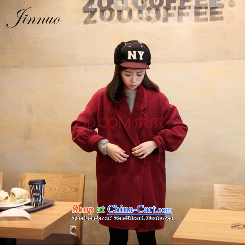 The Kam BF wind new liberal temperament version of large Korean stars of the same version a wool coat Connie grossHYQM7722112 jacket coat?wine redXL