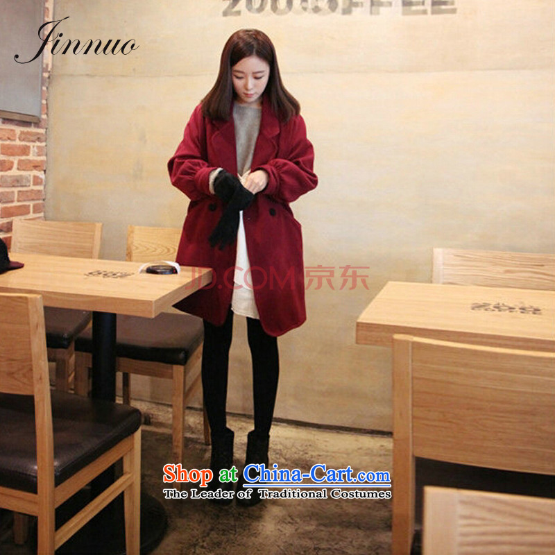 The Kam BF wind new liberal temperament version of large Korean stars of the same version a wool coat Connie gross HYQM7722112 jacket coat? wine red XL, Kam World of Yue , , , shopping on the Internet