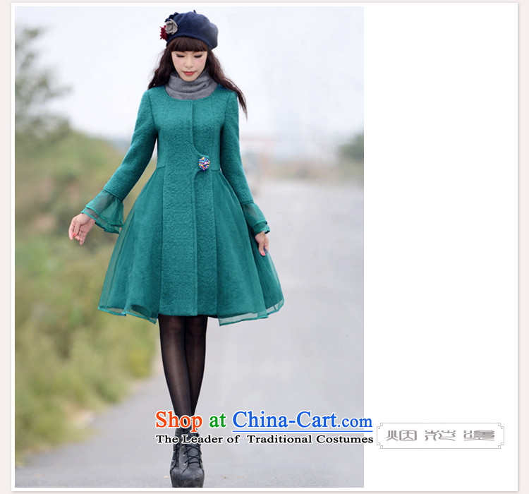 Fireworks Hot Winter 2015 new women's temperament original antique long-sleeved jacket coat image? gross trade blue-green Spot Image, price M, brand platters! The elections are supplied in the national character of distribution, so action, buy now enjoy more preferential! As soon as possible.