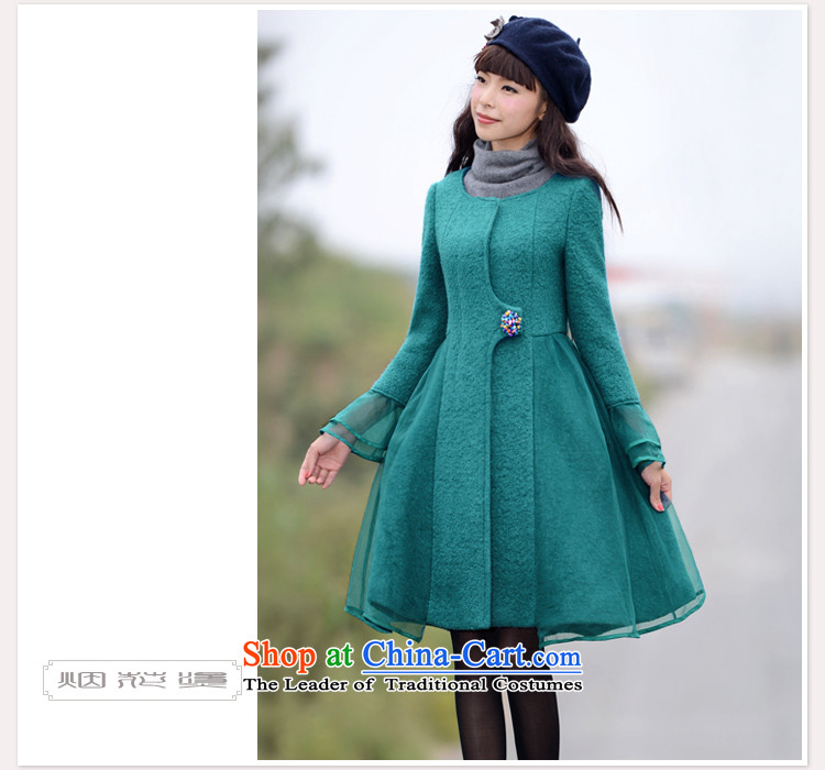 Fireworks Hot Winter 2015 new women's temperament original antique long-sleeved jacket coat image? gross trade blue-green Spot Image, price M, brand platters! The elections are supplied in the national character of distribution, so action, buy now enjoy more preferential! As soon as possible.