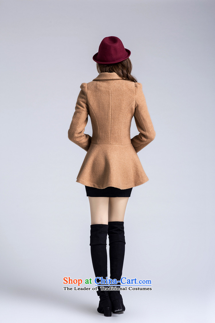 The world of Kam Yuet autumn and winter new sweet and double-skirt swing gross a wool coat jackets for winter female lapel coat a thin coat of video 