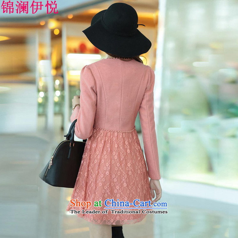 The world of Kam Yuet autumn and winter Korean Women's clothes, simple and classy Sau San temperament bon bon under the lace hook spend a wool coat jacket gross trend is simple and stylish lady green , L'Yue , , , Kam world shopping on the Internet
