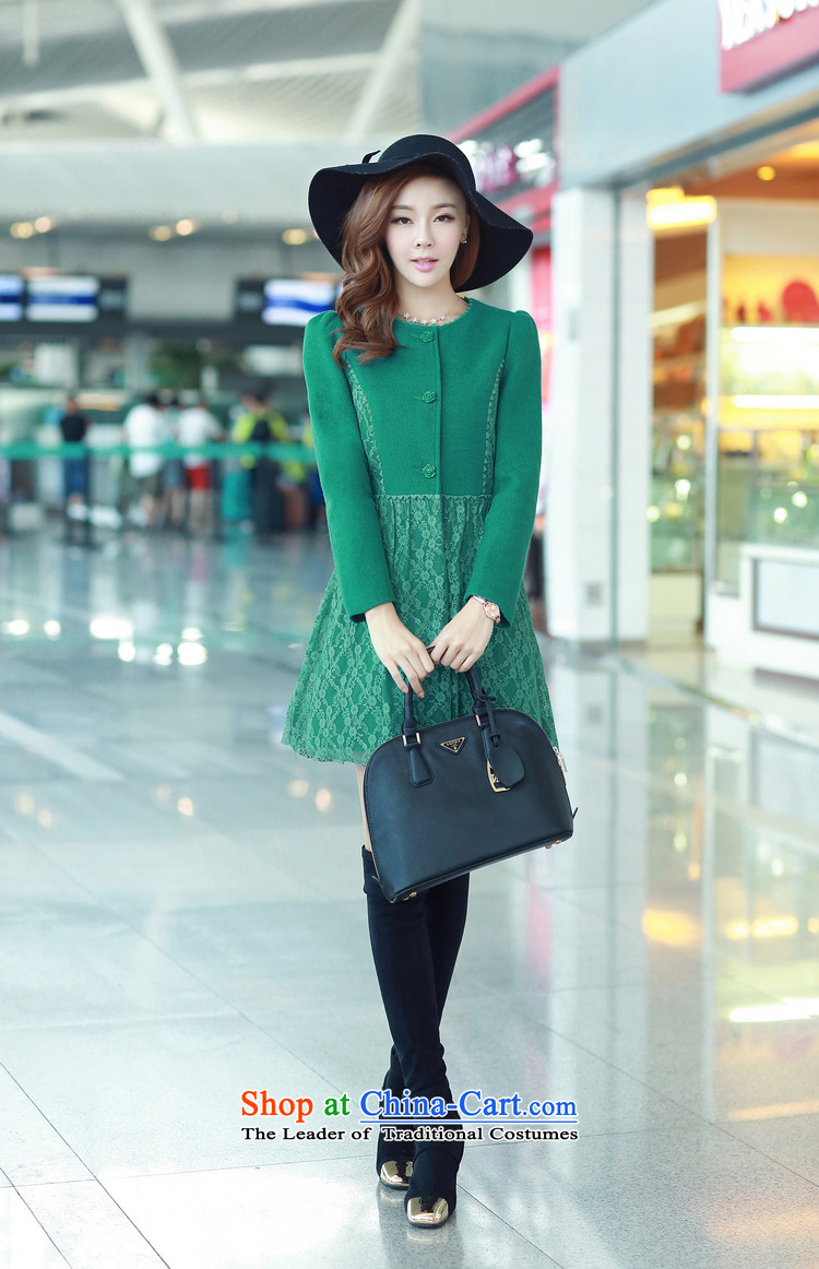 The world of Kam Yuet autumn and winter Korean Women's clothes, simple and classy Sau San temperament bon bon under the lace hook spend a wool coat jacket gross trend is simple and stylish lady green L picture, prices, brand platters! The elections are supplied in the national character of distribution, so action, buy now enjoy more preferential! As soon as possible.