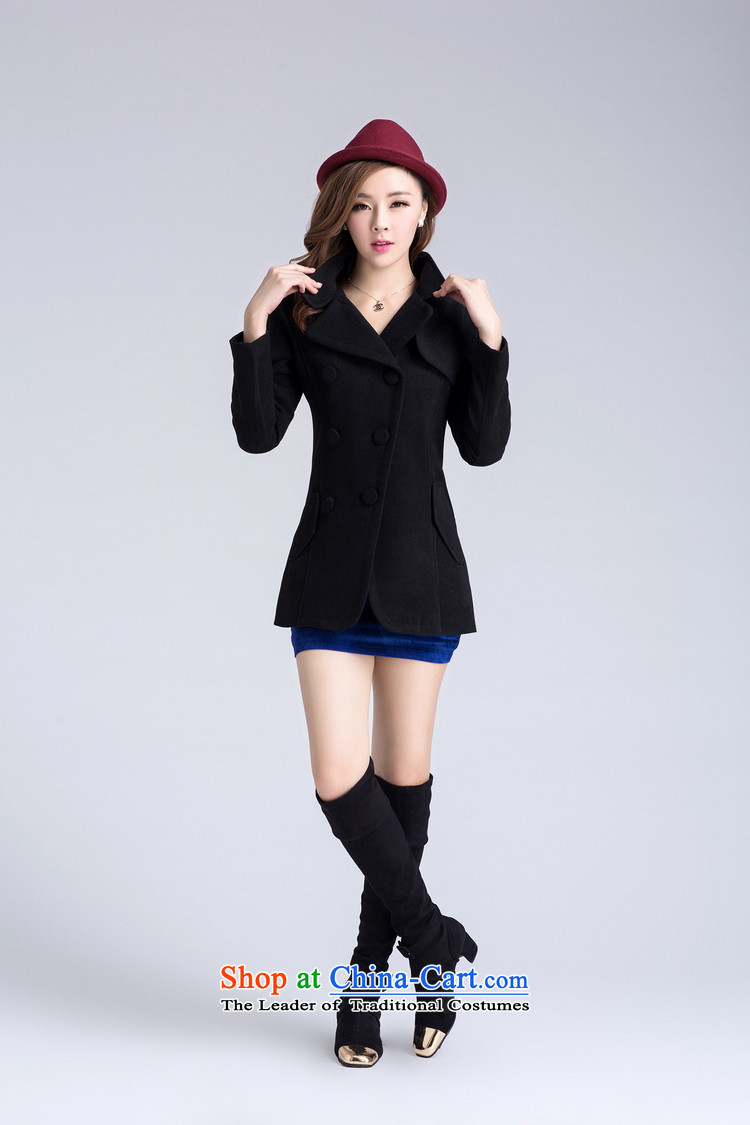The world of yue han jin edition autumn and winter load new women's double-reverse collar Sau San video thin coat of sub gross so Connie jacket suit black windbreaker XL Photo, prices, brand platters! The elections are supplied in the national character of distribution, so action, buy now enjoy more preferential! As soon as possible.
