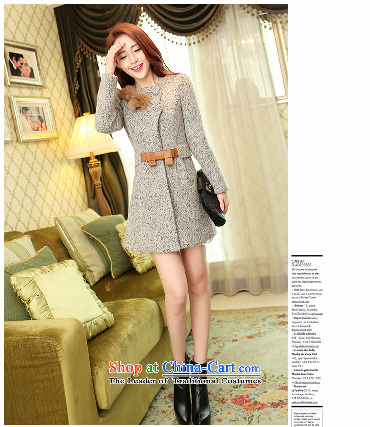 The world of Kam Yuet Fall/Winter Collections of new products by 2015 Women's bow tie a wool coat wool coat Ms. gross? 