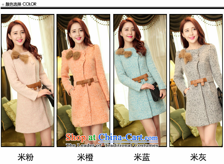 The world of Kam Yuet Fall/Winter Collections of new products by 2015 Women's bow tie a wool coat wool coat Ms. gross? 