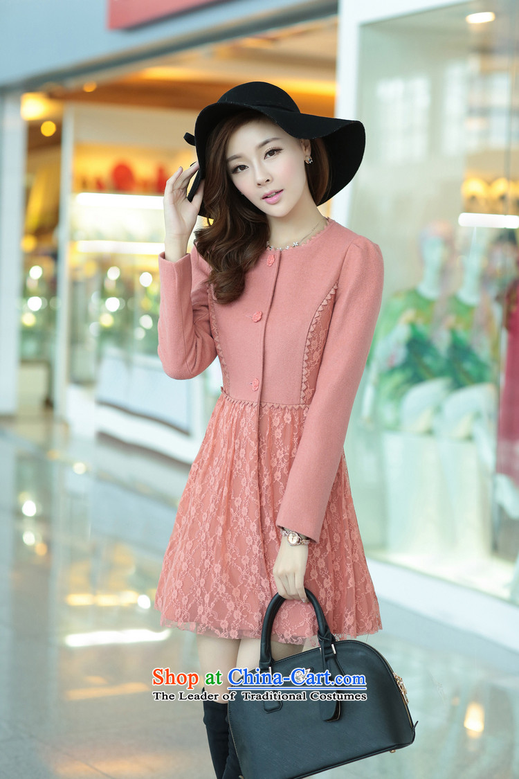 The world of Kam Yuet autumn and winter New Women Korean fashion lace euro Sau San temperament root yarn bon bon petticoats Foutune of lace gross? coats wind jacket pink L picture, prices, brand platters! The elections are supplied in the national character of distribution, so action, buy now enjoy more preferential! As soon as possible.