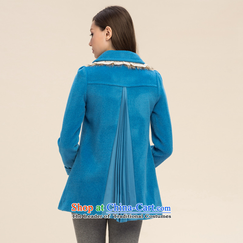 A romantic 2015 Winter sweet pure color Foutune of nuclear sub gross Small lapel coats 8241608? S, a blue romantic shopping on the Internet has been pressed.