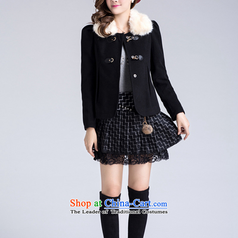 The world of Kam Yuet England wind autumn and winter new women's a wool coat Korean Sleek and versatile temperament Gross Gross for short? a jacket topper with a black , L Kam Gross world of Yue , , , shopping on the Internet