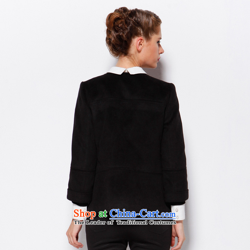 Widen too a wool coat female autumn and winter short of the amount? 9 cuff round-neck collar small incense wind jacket large so gross black m, width too , , , shopping on the Internet