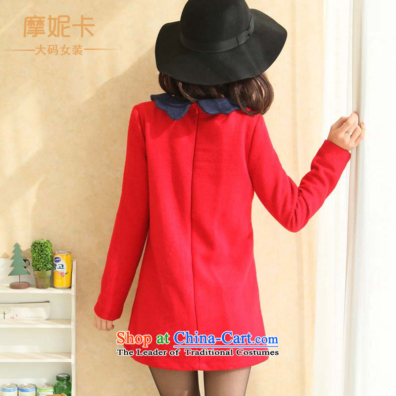 American Samoa Nika 2013 large female mm thick winter clothing new Korean dolls collar long-sleeved gross? thick sister dresses red XL, American Samoa Nika shopping on the Internet has been pressed.