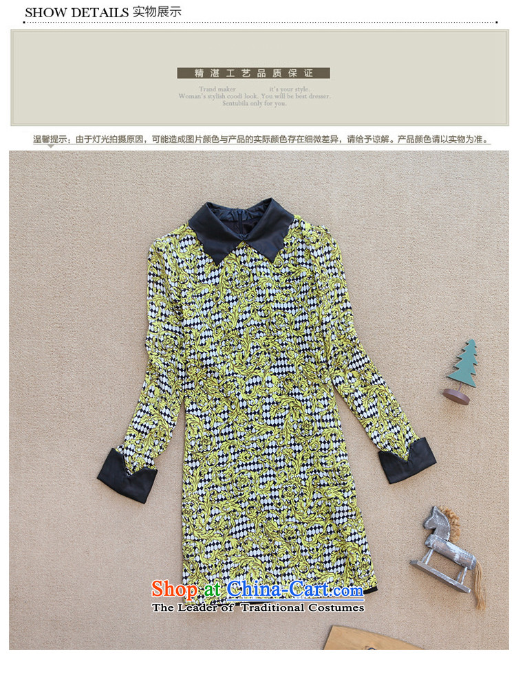 American Samoa Nika 2013 large female mm thick winter clothing new color plane collision lapel western spell leather long-sleeved Sau San yellow dresses XXL picture, prices, brand platters! The elections are supplied in the national character of distribution, so action, buy now enjoy more preferential! As soon as possible.