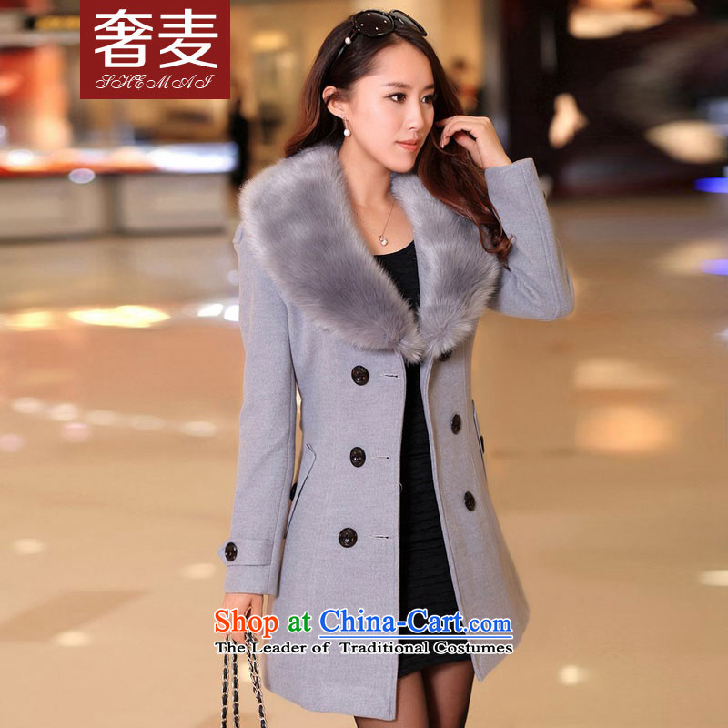 The extravagance 2015 autumn and winter wheat new gross girls jacket?   Korean long hair for a wool coat BJ3018 gross and color , L, luxury Mak , , , shopping on the Internet