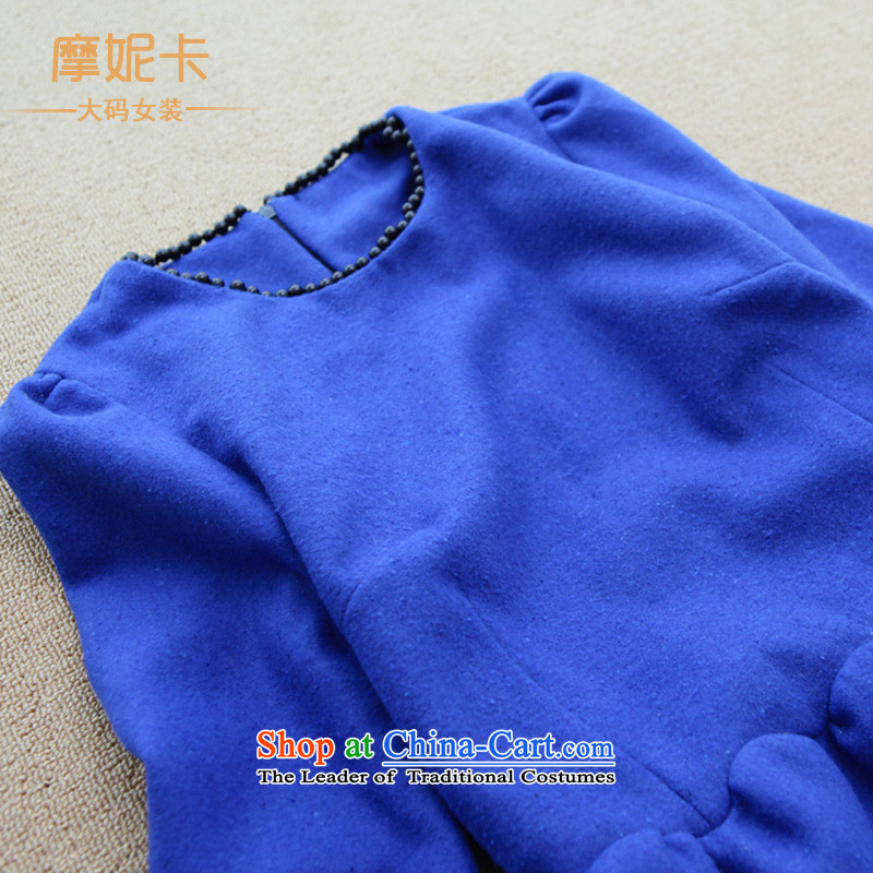 American Samoa Nika larger women 2013 mm thick winter clothing Korean New Graphics thin long-sleeved gross Small Heung-connected? Yi XXXXL, blue skirt Moses Nika shopping on the Internet has been pressed.