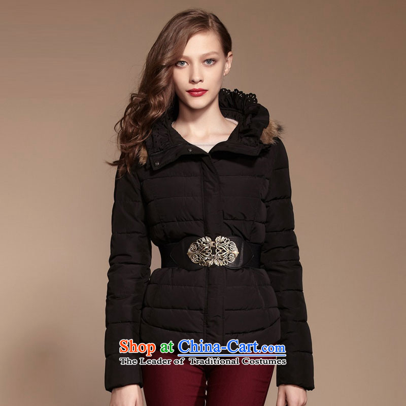 Mona Lisa and dream female professional elegant romantic lady temperament burned out short of emulation feather cotton coat (dispatch campaign sub) 460513407 gross black S, dream and Lisa (moonbasa) , , , shopping on the Internet