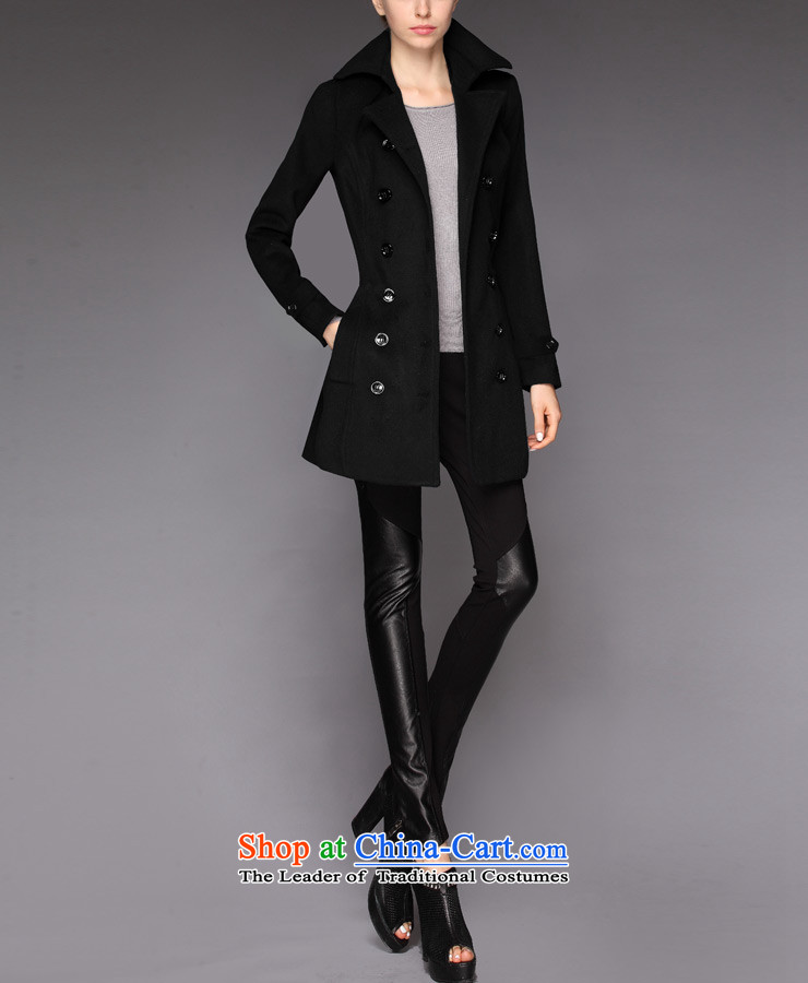 Zk Western women 2015 Fall/Winter Collections new black lapel gross? coats that long hair? jacket Sau San a wool coat black L picture, prices, brand platters! The elections are supplied in the national character of distribution, so action, buy now enjoy more preferential! As soon as possible.