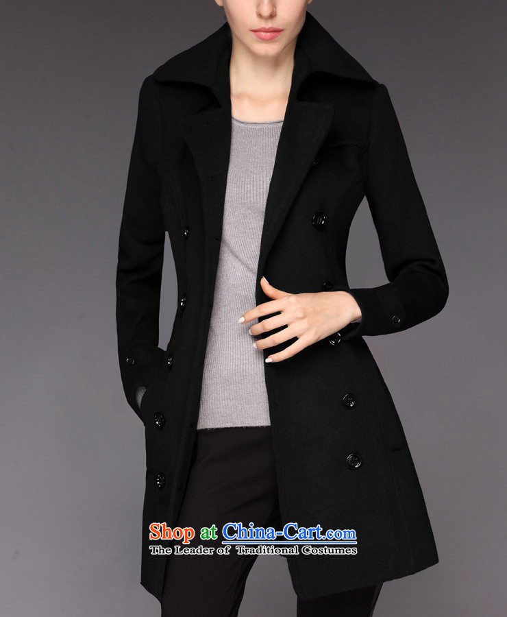 Zk Western women 2015 Fall/Winter Collections new black lapel gross? coats that long hair? jacket Sau San a wool coat black L picture, prices, brand platters! The elections are supplied in the national character of distribution, so action, buy now enjoy more preferential! As soon as possible.