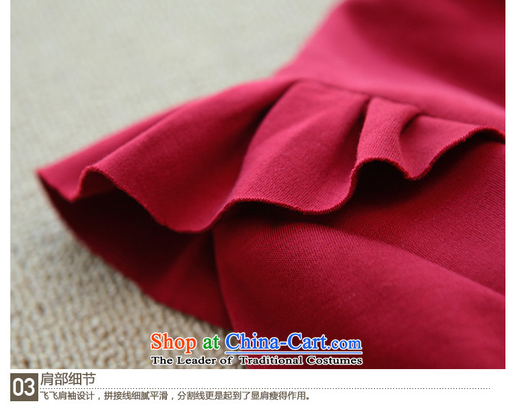 American Samoa Nika larger women 2014 Korean Spring New fat mm Fei Fei cuff round-neck collar red video thin dresses female red color dim XL Photo, prices, brand platters! The elections are supplied in the national character of distribution, so action, buy now enjoy more preferential! As soon as possible.