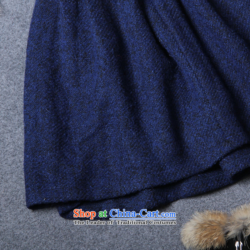 Large feelnet female western winter clothing new thick mm staple bead vest skirt sleeveless larger dresses 160 large blue code 5XL,FEELNET,,, shopping on the Internet