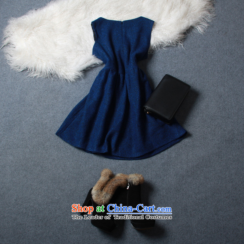 Large feelnet female western winter clothing new fat mm vest skirt large decorated gemstone dresses 166 large blue code 5XL,FEELNET,,, shopping on the Internet
