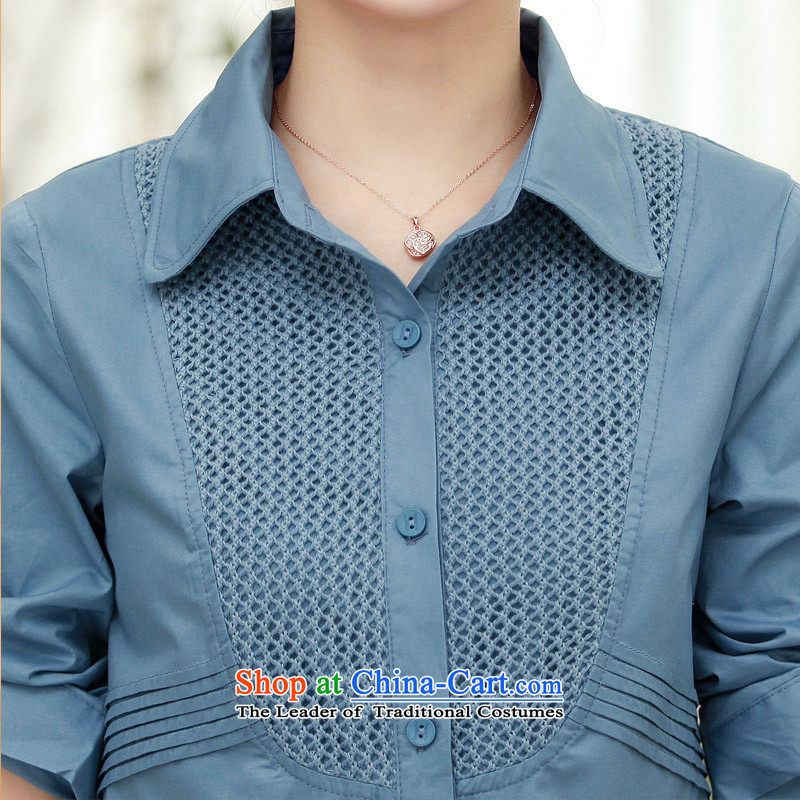 Optimize Connie Pik 2015 new spring and autumn leisure shirt female cotton long-sleeved shirt that code women long thick cotton shirt BW09829 MM BLUE L recommendations 110-120, Pik-optimized Connie shopping on the Internet has been pressed.