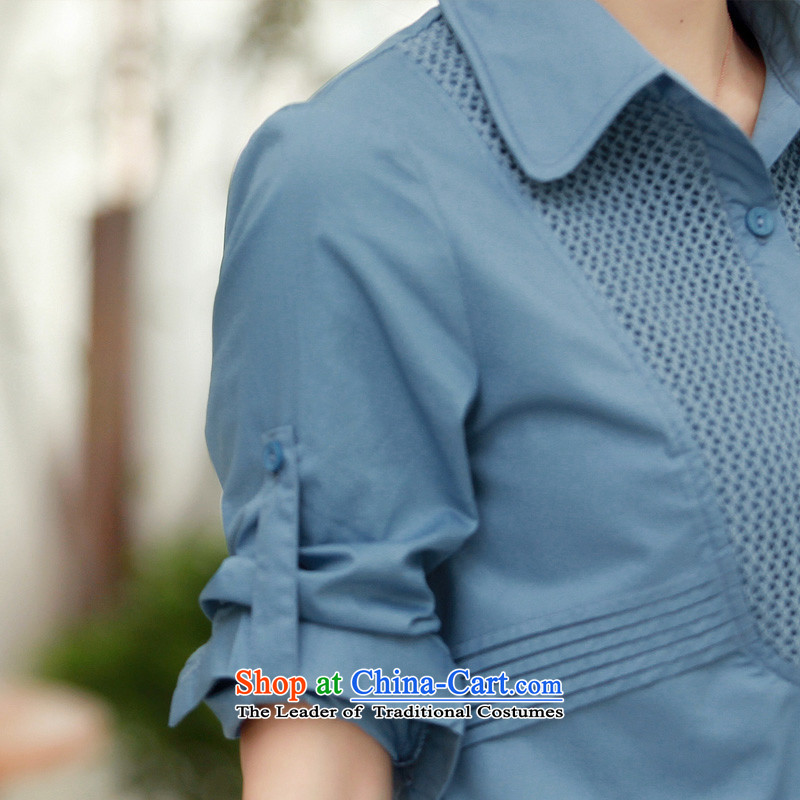 Optimize Connie Pik 2015 new spring and autumn leisure shirt female cotton long-sleeved shirt that code women long thick cotton shirt BW09829 MM BLUE L recommendations 110-120, Pik-optimized Connie shopping on the Internet has been pressed.