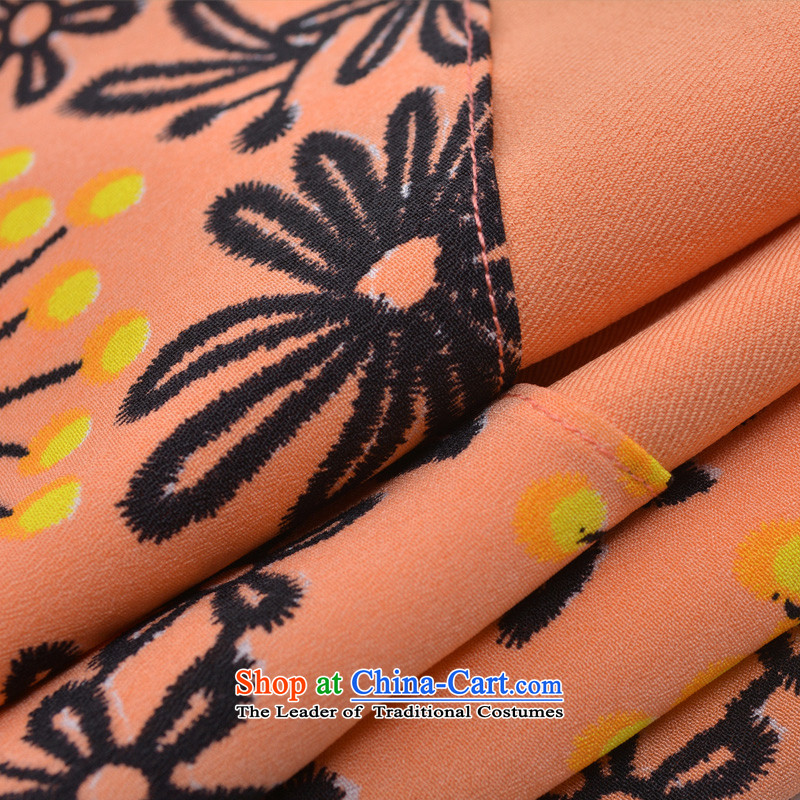 As provided for large women very thick MM new saika thick sister thin large graphics 7 cuff dresses No. 1985 ORANGE 4XL, Yee (qisuo provisions) , , , shopping on the Internet
