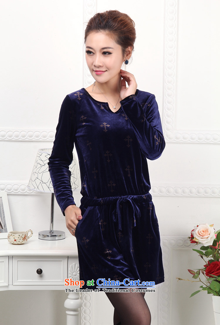 2015 to increase the number of women with thick mm autumn boxed version of the new Korean Sau San video thin round-neck collar velvet 2198 Blue XL Photo, prices, brand platters! The elections are supplied in the national character of distribution, so action, buy now enjoy more preferential! As soon as possible.