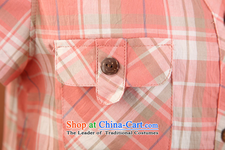 The sea route to spend the summer new Korean version thin thick mm personality latticed stamp small lapel loose larger shirt 4FS016 light pink latticed 2XL Photo, prices, brand platters! The elections are supplied in the national character of distribution, so action, buy now enjoy more preferential! As soon as possible.