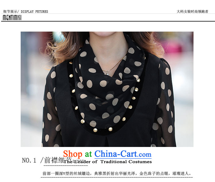 Morning to new spring and autumn 2015 to increase the number of women with long-sleeved commuter Korean Wave snow woven dresses video thin semi permeable wave point long-sleeved pressure hem dresses black 7XL recommendations 220-240 catty picture, prices, brand platters! The elections are supplied in the national character of distribution, so action, buy now enjoy more preferential! As soon as possible.