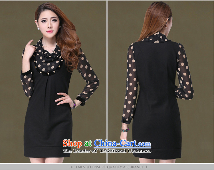 Morning to new spring and autumn 2015 to increase the number of women with long-sleeved commuter Korean Wave snow woven dresses video thin semi permeable wave point long-sleeved pressure hem dresses black 7XL recommendations 220-240 catty picture, prices, brand platters! The elections are supplied in the national character of distribution, so action, buy now enjoy more preferential! As soon as possible.