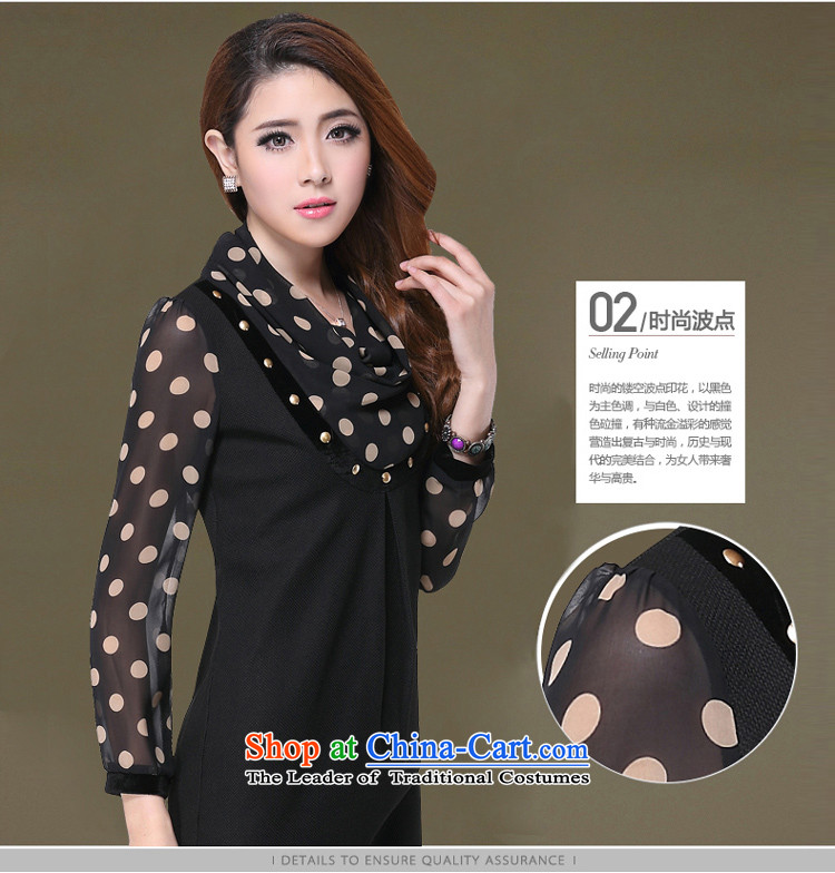 Morning to new spring and autumn 2015 to increase the number of women with long-sleeved commuter Korean Wave snow woven dresses video thin semi permeable wave point long-sleeved pressure hem dresses black 7XL recommendations 220-240 catty picture, prices, brand platters! The elections are supplied in the national character of distribution, so action, buy now enjoy more preferential! As soon as possible.