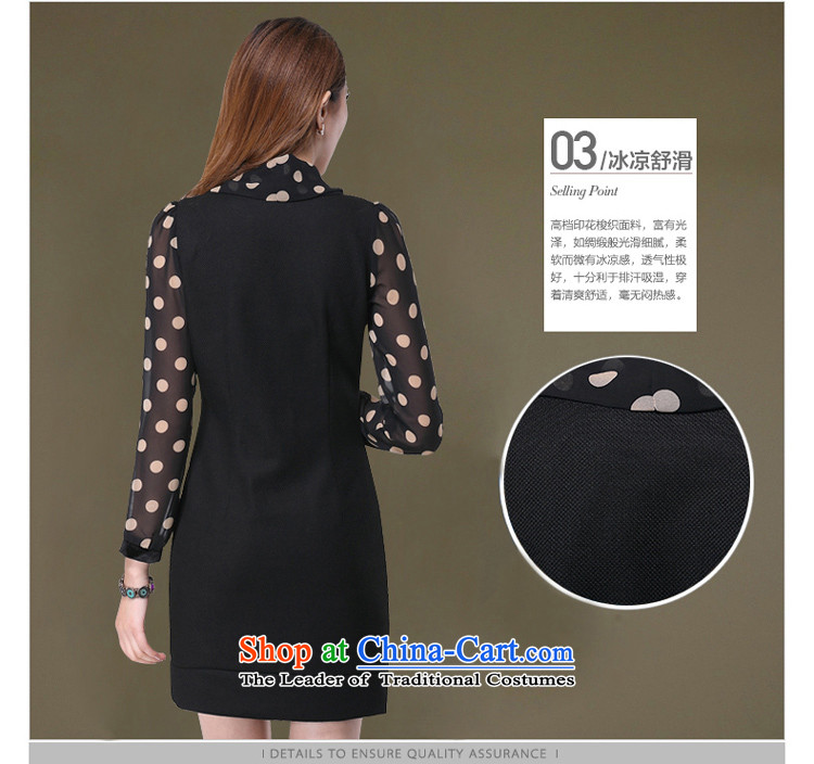 Morning to new spring and autumn 2015 to increase the number of women with long-sleeved commuter Korean Wave snow woven dresses video thin semi permeable wave point long-sleeved pressure hem dresses black 7XL recommendations 220-240 catty picture, prices, brand platters! The elections are supplied in the national character of distribution, so action, buy now enjoy more preferential! As soon as possible.