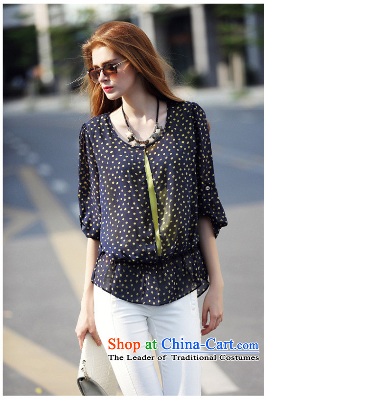 2015 summer morning to the new Europe and to increase the number of women with a relaxd and stylish shirt chiffon fat mm minimalist wild color wave knocked at the chiffon shirt T-shirt black and yellow wave point M for 100-110 catty) Picture, prices, brand platters! The elections are supplied in the national character of distribution, so action, buy now enjoy more preferential! As soon as possible.