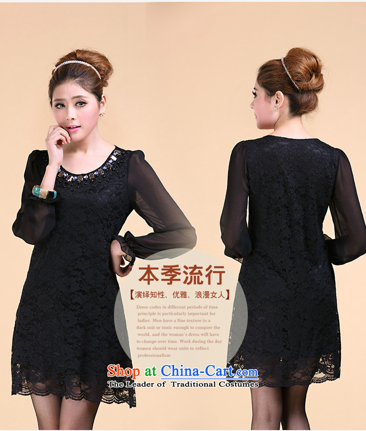 Szili Clinton larger female spring 2015 new MM thick Korean version of thin nail drill upscale lace dresses counters to increase the quality of long-sleeved black skirt 3XL forming the picture, prices, brand platters! The elections are supplied in the national character of distribution, so action, buy now enjoy more preferential! As soon as possible.