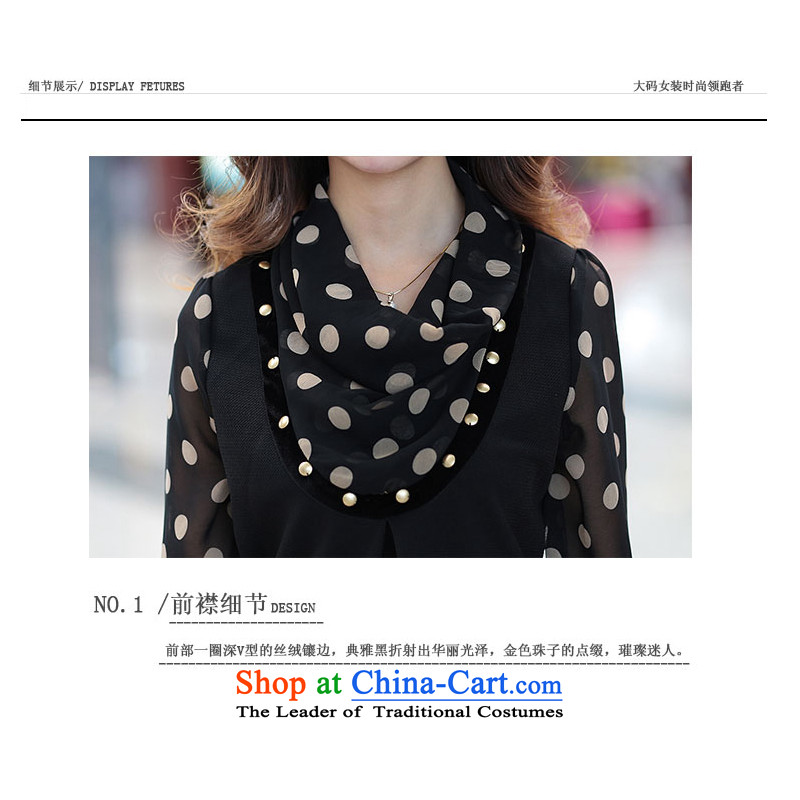 Szili main code 200 catties spring 2015 new product version of large Korean women's code thick MM autumn replacing dresses relaxd long-sleeved wave snow woven dresses black 3XL, Szili (celia dayton , , , shopping on the Internet