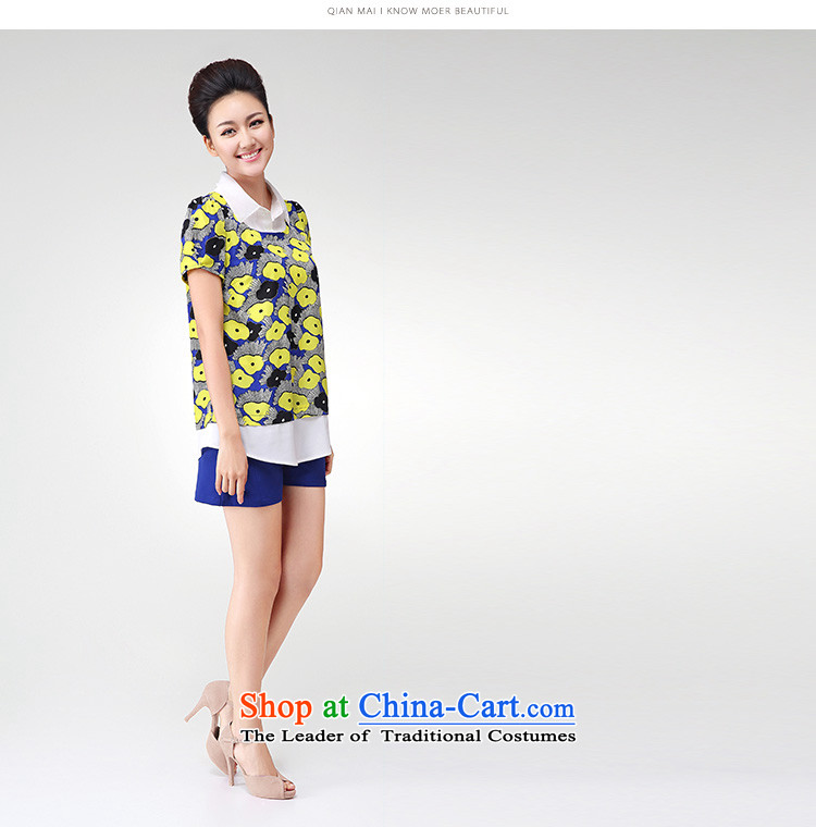 The former Yugoslavia Migdal Code women 2015 Summer new stylish Korean mm thick floral leave two short-sleeved T-shirt 4883rd  XXXXL suit picture, prices, brand platters! The elections are supplied in the national character of distribution, so action, buy now enjoy more preferential! As soon as possible.