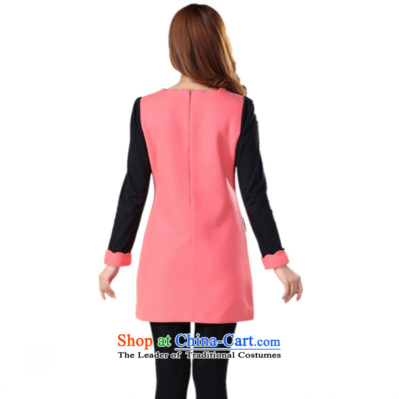 C.o.d. Package Mail to 2015 Fall/Winter Collections fashion Ceramic round collar large long-sleeved skirt knocked color display thin temperament commuter skirt wear skirts gross? m thick pink 165-180 4XL, land is of Yi , , , shopping on the Internet