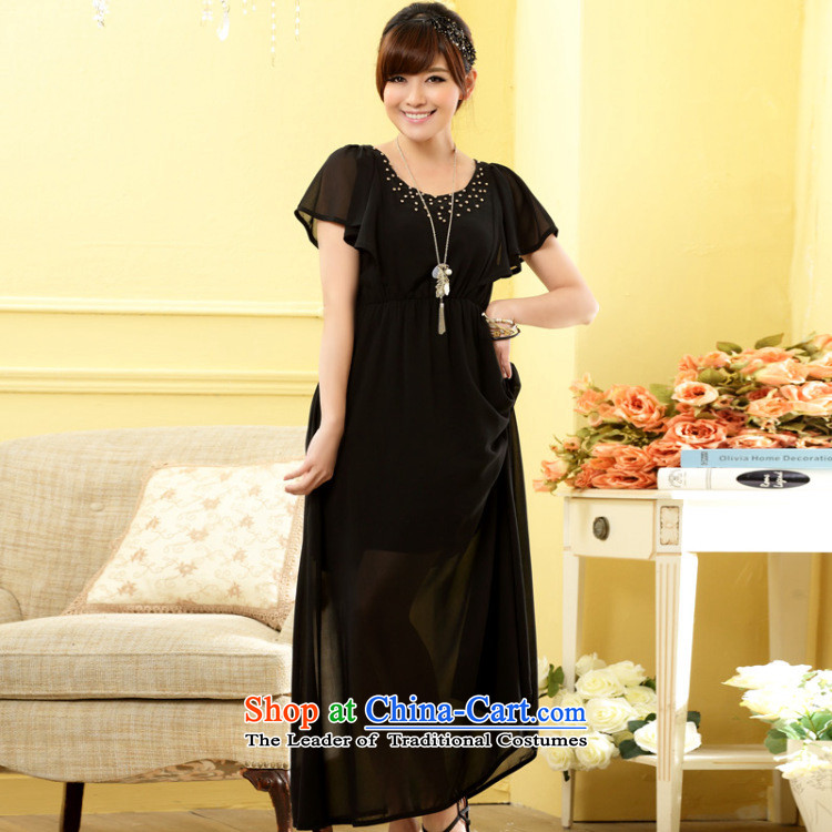 C.o.d. xl women's dresses and stylish bright lady niba short-sleeved chiffon long skirt thick mm leisure sand skirt solid color small black XL 115-135 dress skirt catty picture, prices, brand platters! The elections are supplied in the national character of distribution, so action, buy now enjoy more preferential! As soon as possible.
