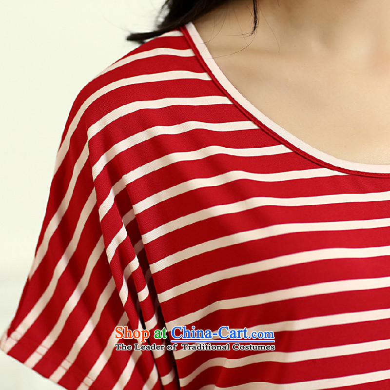 The lymalon lehmann thick, Hin thin Summer 2015 new product version of large Korean yards short-sleeved blouses and neck long Striped Tee 6159 picture color 5XL, Lehmann Ronnie (LYMALON) , , , shopping on the Internet