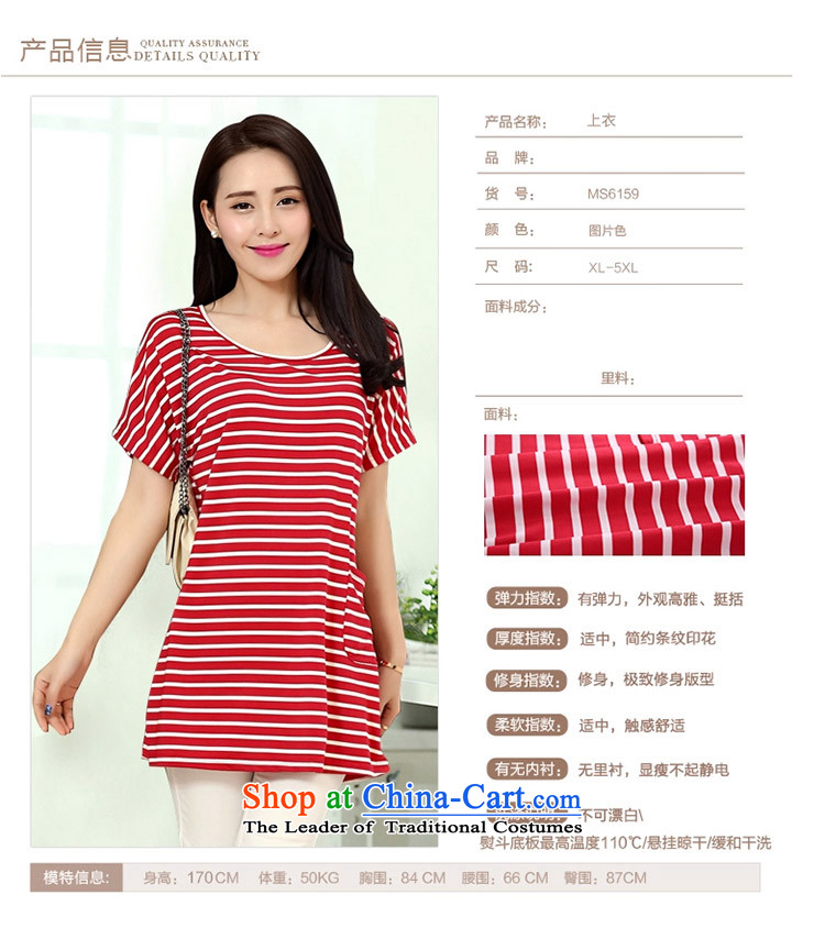 The lymalon lehmann thick, Hin thin Summer 2015 new product version of large Korean yards short-sleeved blouses and neck long Striped Tee 6159 color picture pictures, prices, 5XL brand platters! The elections are supplied in the national character of distribution, so action, buy now enjoy more preferential! As soon as possible.