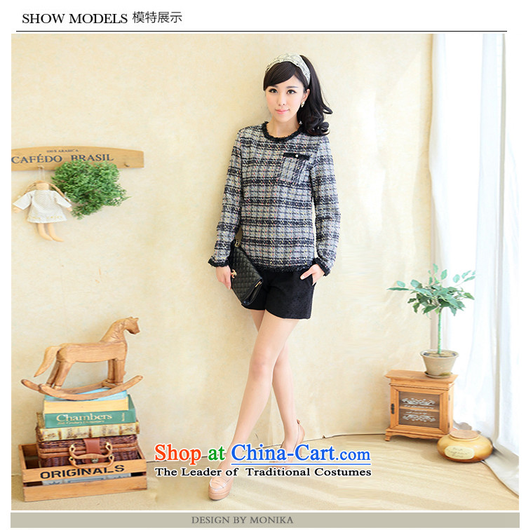 Thick mm spring 2014 large female Korean version of the new SISTER video skinny incense thick wind round-neck collar long-sleeved top female latticed XL Photo, prices, brand platters! The elections are supplied in the national character of distribution, so action, buy now enjoy more preferential! As soon as possible.
