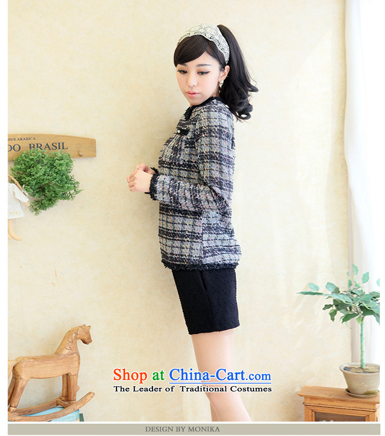 Thick mm spring 2014 large female Korean version of the new SISTER video skinny incense thick wind round-neck collar long-sleeved top female latticed XL Photo, prices, brand platters! The elections are supplied in the national character of distribution, so action, buy now enjoy more preferential! As soon as possible.