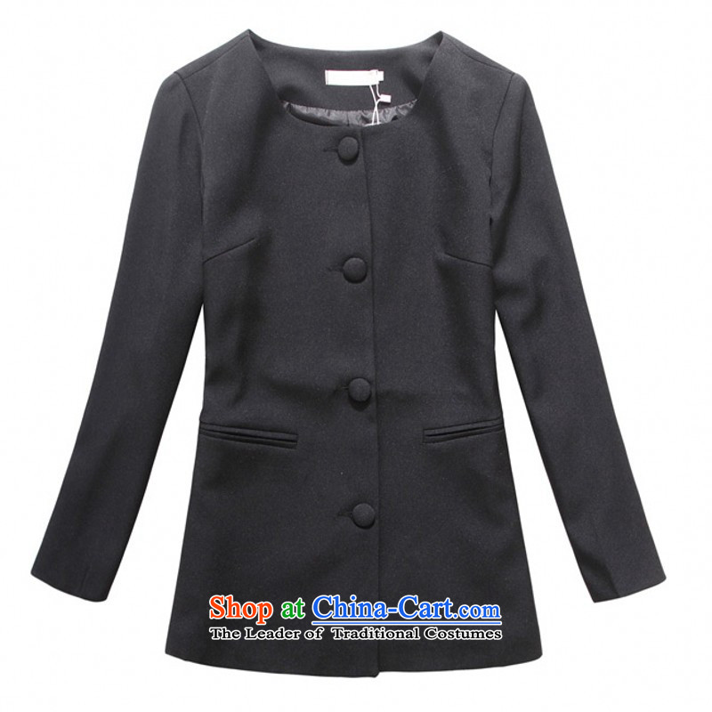 C.o.d. Package Mail xl female suits for the autumn of 2015 on Korean white-collar temperament without collars suits for long long-sleeved jacket, black jacket coat thin graphics 3XL 175-190, land is of Yi , , , shopping on the Internet