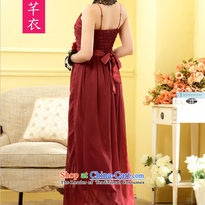 Kumabito xl female thick mm2015 trendy new year wedding dress sister bridesmaid small evening dresses flowers long version of the long skirt chiffon dress code are 90-120 catty carlet Letter, Constitution Yi shopping on the Internet has been pressed.